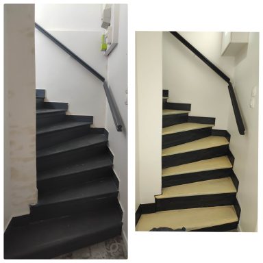 on éclaircit et on cache relooking marches d'escalier