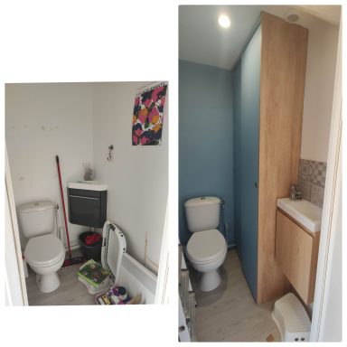 plus pratique! réaménagement de wc avec rangement